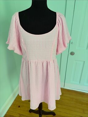 Francesca's Collections Light Pink Bow-Back Mini Dress